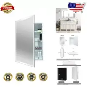 Rust-Resistant 22"x30" Frameless Mirror Bathroom Cabinet with Versatile Storage