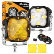 AUXBEAM 4.5" LED Light Bar Work Driving Flood Pods Off-Road ATV Truck Pickup SUV