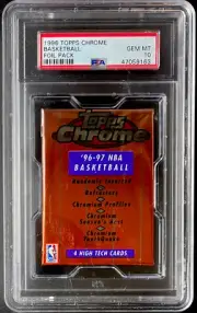 GEM MINT PSA 10 1996-97 Topps Chrome Basketball Foil Pack PSA Graded (POP 76)