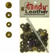 Tandy Leathercraft 7/16 Inch Line 20 Snap fastener kit CT.15 w/Tools - Brass