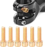 Hominas Bicycle Stem Screws, M5 x 18mm Bicycle Handlebar Stem Screws Taper Head Screw 6 Pieces for Mountain Bike and Road Bike Stem (Yellow)