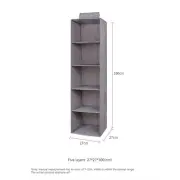 Cotton Linen Wardrobe Storage Cabinet 5-Shelf Drawer Hanging Bag 27x27x100cm