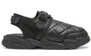 MENS PUMA TS01 X QUILTED PLEASURES BLACK BACKSTRAP SANDALS SLIDES SLIP ON SHOES