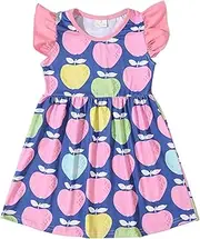 [DACSOIT] Toddler Girl Dress Back to School Pencil School Bus Print Dress Summer Outfits 3-8T