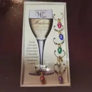 Wine Cocktail Glass Markers Christmas Lights Boston Warehouse