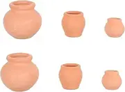 GANAZONO Mini Terracotta Pot 6pcs Small Round Clay Pots Miniature Pottery Planter for Succulent Cactus Indoor Plants Crafts