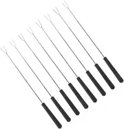 8pcs Set Barbecue Fork Hot Dog Roasting Sticks for Campfire Fire Pit Accessories Hotdog Cooking Forks BBQ Sticks Skewers Campfire Pie Iron Mini Forks for Appetizers Fondue Sticks