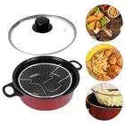 Deep Fry Pot with Mesh Basket Fries Fryer for French Fries Party Dining Room