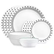 Corelle City Block 16-piece Mugless Dinnerware Set,