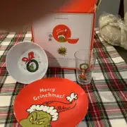 Pottery Barn Kids Dr. Seuss’s The Grinch Melamine Tumbler, Bowl, Plate #6645
