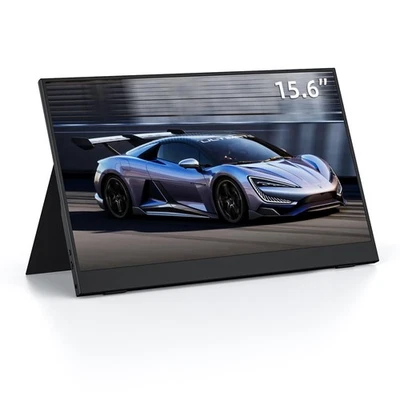 Portable Monitor,15.6" FHD Monitor, HDMI USB-C IPS External, Built-in Dual Sp...