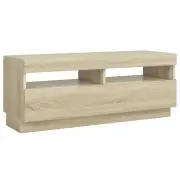 Vidaxl Tv Cabinet With Led Lights Sonoma Oak 100X35x40 Cm oak TV Stands & Entert