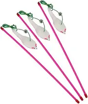 Abaodam 5Pcs Plush Cat Mouse Teaser Wand Interactive Training for Cats Color Engaging Design for Exercise and Fun Present for Cat Lovers
