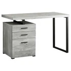 47 Gray and Black Computer Desk With Three Drawers