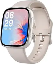antfit Smart Watch, AMOLED Ultra-Clear Screen, 3ATM Swimming Waterproof, Answer/Make Calls, Fitness Tracker Running Watch, Heart Rate/Sleep Tracker/100 Sports, Compatible Android/iOS Phone, Starlight