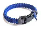 Paracord Bracelet 550 Charcoal Grey/Ultra Blue Micro Cord U.S. Seller - Handmade