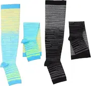 WATIIFUFU Ankle Running Socks Flight Compression Socks Non-slip Breathable Toeless Compression Open Toe Knee High Size l