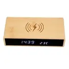 Wooden Digital Alarm Clock Wireless Charging Multifunction Fashionable Exqui ECM