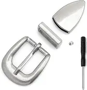 [CRAFTMEMORE] Minimal Vintage Belt Buckle Set, 3-Piece, 3/4 Inch Width, Screw-On Design HRBK PT120