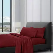 Bedding King 1200TC Pure Egyptian Cotton Sheet Set - Valentine Red