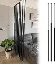 Partition Wall Room Dividers Freestanding 135-300cm Tall Divider for Room Separation, Metal Slats Separator 5/8/10pcs Privacy Screen Post, Paravent(8pcs,275cm/108in/9.02ft)