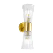 Anillo 2-Light Crystal Wall Light - Gold Finish, Clear Crystal, Iron Frame, E14 Base