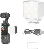Coyktonty Auxiliary Light,LED Video Light for DJI Osmo Pocket 3/Action 5 Pro/Action 4 3/Gopro Series,Compact Rechargeable 300mAh Type-C 3000k-6500k Color Temperature Adjustable (White)