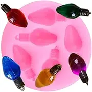 XMOLDNMS Light Bulb Silicone Mould Christmas Light Bulb Chocolate Fondant Moulds for Cupcake Topper Cake Decoration Polymer Clay Candy Gum Paste