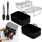 10x Air Fryer Accessories Silicone Liner & Rack for Ninja double AF300UK AF400UK