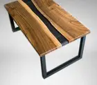 24" x 18" Epoxy Resin Corner Side Table Top Handmade Furniture Home Decor