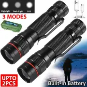 90000lm LED Flashlight USB Rechargeable Torch Super Bright Torch Lamp Zoom Light
