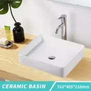 Rectangular Bathroom Vanity Hand Wash Basin Above Counter Top Gloss White Sink