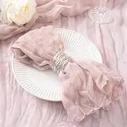 DeZerlor 12 Pack Pink Cheesecloth Napkins Washable Spring Mothers Day Cloth Napkins Set of 12 Pale Pink Cotton Gauze Dinner Napkins Bulk 21x21 Inches for Wedding Bridal Girl Baby Shower Sweet 16 Party