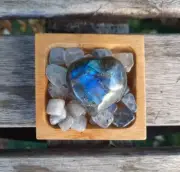 Labradorite Heart Set, Transformation, Higher Realm Connection, Full Potential