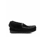 Ugg Australian Shepherd Mens Popo Moccasins Big Size | Cow Suede Upper - Men - House Shoes - Black