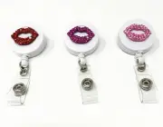 Bling A little Lip Retractable Badge Reel Holder with Alligator Clip (U.S. ship)