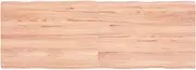 Table Top Light Brown 140x50x(2-4) cm Treated Solid Wood Live Edge Furniture Decor