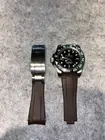 20mm BROWN Vulcanized caoutchouc rubber Strap Omega GMT Sprite Deployment