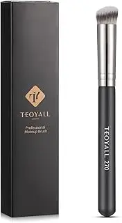 TEOYALL Angled Flat Concealer Brush, Dense Synthetic Contour Brush for Bronzer Liquid Foundation Cream Powder Blending Buffing Stippling Brush (270)