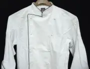 Dickies Grand Master Chef Coat White with Black Piping Chefwear Jacket 3X New