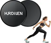 Hurdilen Core Sliders, Exercise Gliding Discs Dual Sided Use on Carpet and Hardwood Floors, Lightweight and Perfect Fitness Apparatus for Training Abdominal Core Strength (Black)