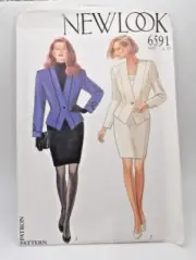 Vintage New Look Sewing Pattern #6591 Womens Business Jacket & Skirt Sz. 8-18