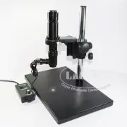 0.5X Eyepiece 200X Zoom Coaxial Light Microscope C-mount Lens with Stand Holder