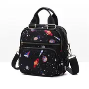 Space Pattern Multi-function Leisure Fashion Oxford Cloth Slant Shoulder Bag Double Shoulders Bag Handbag