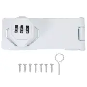 Password Rotary Hasp Locks Mechanical Cabinet Latch Locks 5" No Drilling White