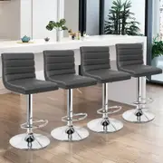 4x ALFORDSON Bar Stools Stripe Pattern Grey