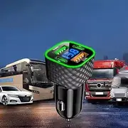 Car Charger,Car Charger USB C,4-Port 66W Dual USB-C USB-A Car Power Adapter PD/QC Fast Charging Adapter with LCD Display and LED Light,Car Phone Charger Adapter for Most Phones