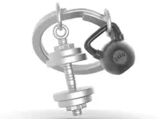 Metalmorphose Miniature 3D Metal Keychain - Dumbbell MTM-KDUB