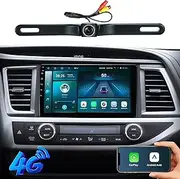 Car Stereo Radio for Toyota Highlander 2015-2019,10 Inch Android 13 Head Unit with Apple CarPlay,Android Auto,1080P Backup Camera,GPS Navigation,Bluetooth,WiFi,SWC,DSP,FM (8G+128G)