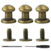30 Sets 8MM Round Head Button Stud for Leather Chicago Screws Spikes Bronze